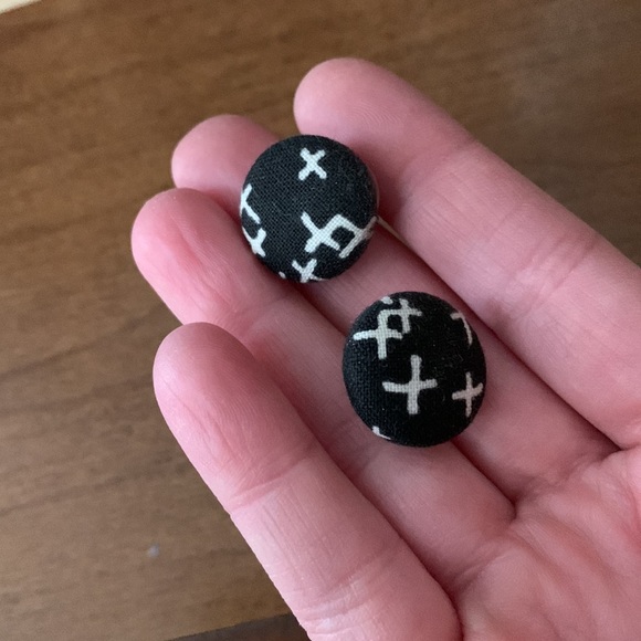 Set of Four Button Earrings - Picture 3 of 4